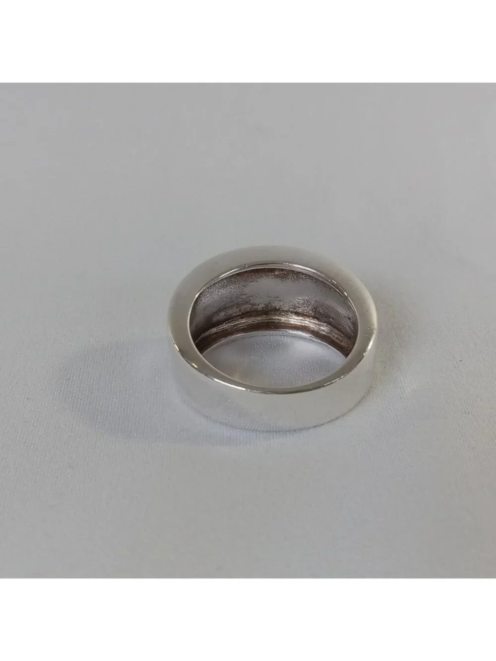 MILOR Italy 925 Sterling Silver Wide Ribbed Band Ring Size US 7 Unisex